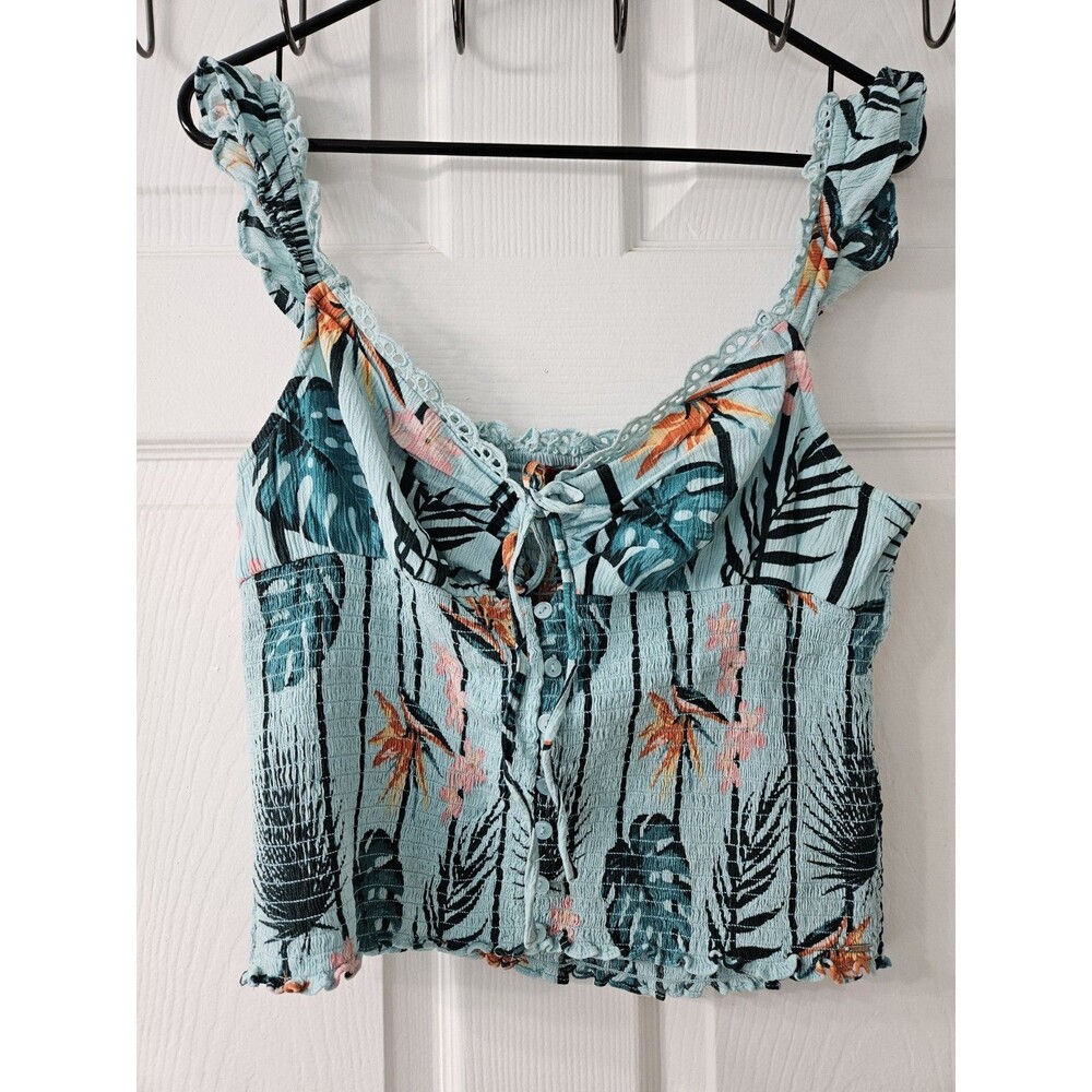 Women's Guess Ruffle Top Smocked Sz L